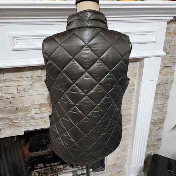 Kate Spade Dark Olive Green Quilted Equestrian Vest Women's‎ Size Medium New! - Picture 3 of 12